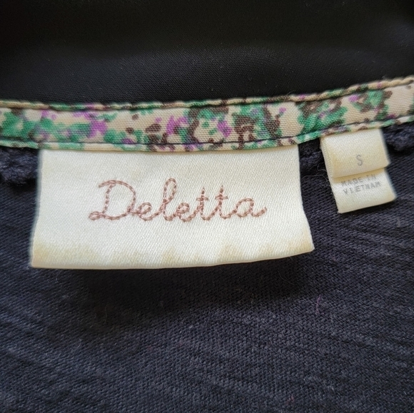 Anthropologie DELETTA Sheer Open Front Sleeveless Top with Built In Camisole - Picture 7 of 8